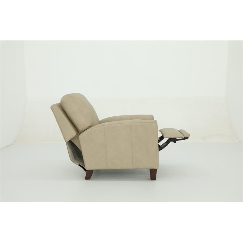 Pemberly Row Premium Push Thru The Arms Recliner in Cashmere Stone