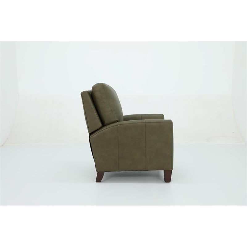 Pemberly Row Premium Push Thru The Arms Recliner in Oasis Olive