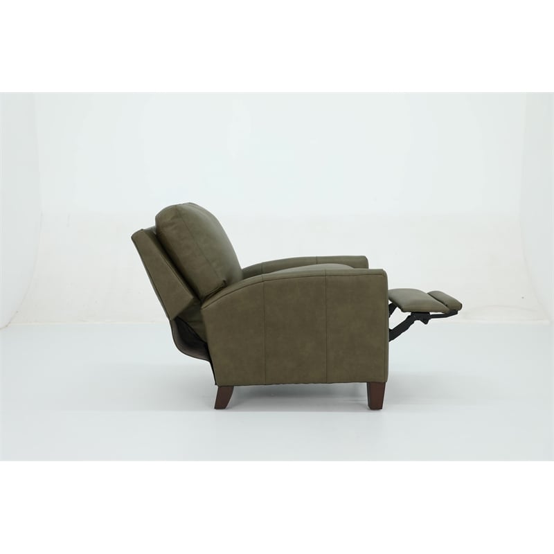 Pemberly Row Premium Push Thru The Arms Recliner in Oasis Olive