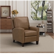 Pemberly Row Premium Push Thru The Arms Recliner in Hillwood Toffee