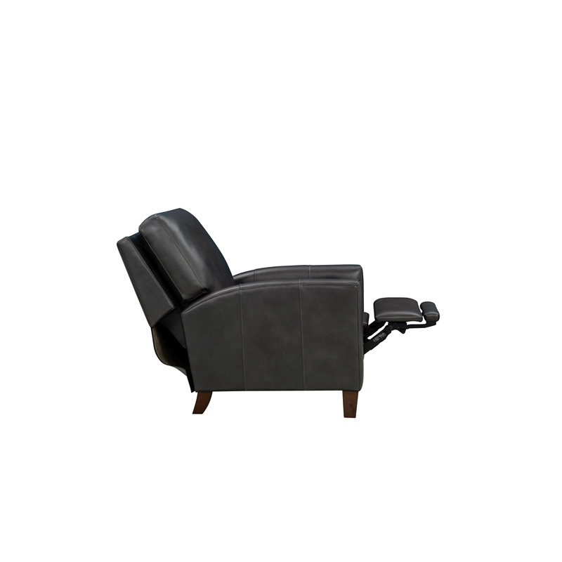 Pemberly Row Premium Push Thru The Arms Recliner in Elway Dark Gray