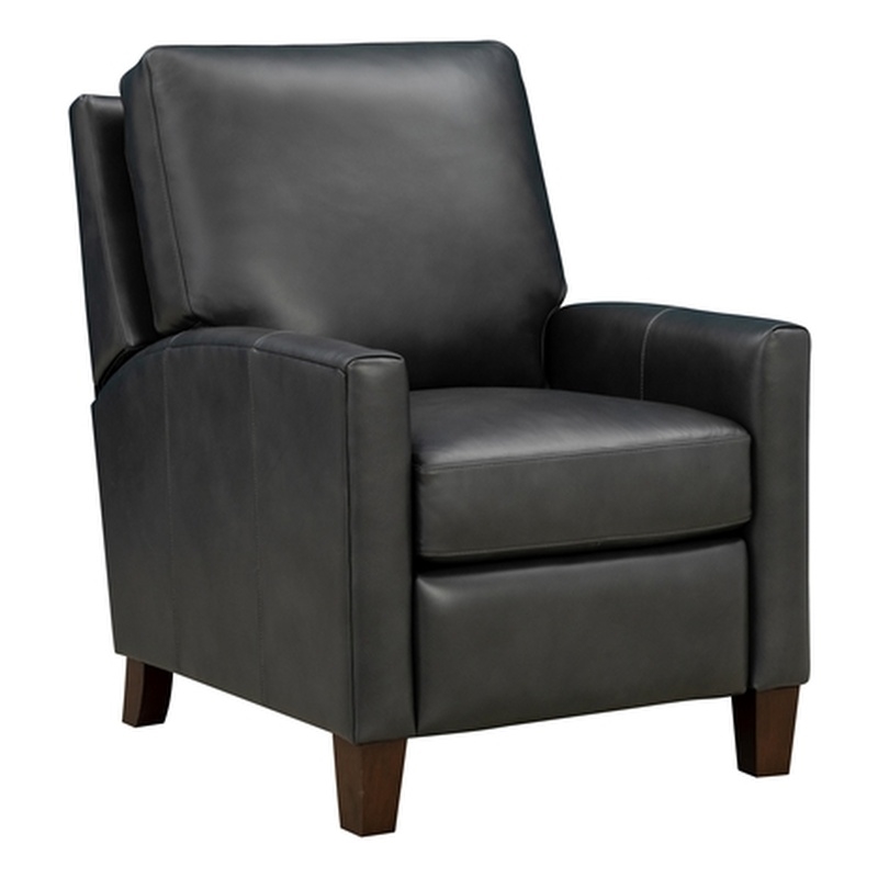 Pemberly Row Premium Push Thru The Arms Recliner in Elway Dark Gray