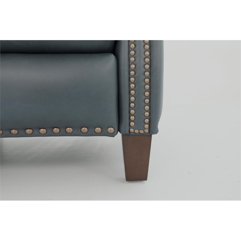 Pemberly Row Premium Push Thru The Arms Recliner in Santa Fe Ocean