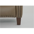 Pemberly Row Premium Push Thru The Arms Recliner in Cashmere Taupe