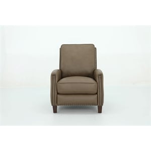 Pemberly Row Premium Push Thru The Arms Recliner in Cashmere Taupe