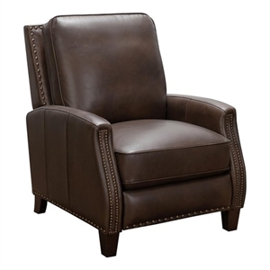 Pemberly Row Premium Push Thru The Arms Recliner in Ashford Walnut
