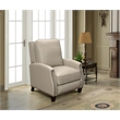 Pemberly Row Premium Push Thru The Arms Recliner in Shoreham Cream