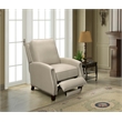 Pemberly Row Premium Push Thru The Arms Recliner in Shoreham Cream
