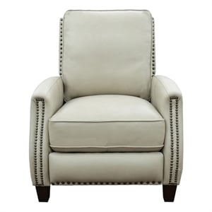 Pemberly Row Premium Push Thru The Arms Recliner in Shoreham Cream