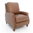 Pemberly Row Premium Push Thru The Arms Recliner in Dobbs Saddle