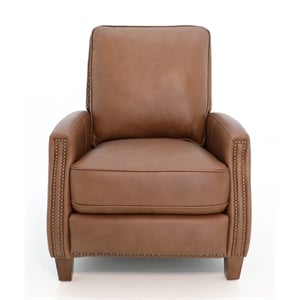 Pemberly Row Premium Push Thru The Arms Recliner in Dobbs Saddle