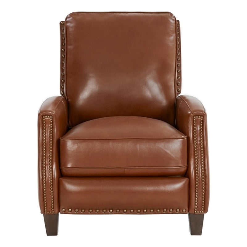 Pemberly Row Push Thru The Arms Recliner in Colchester Bitters