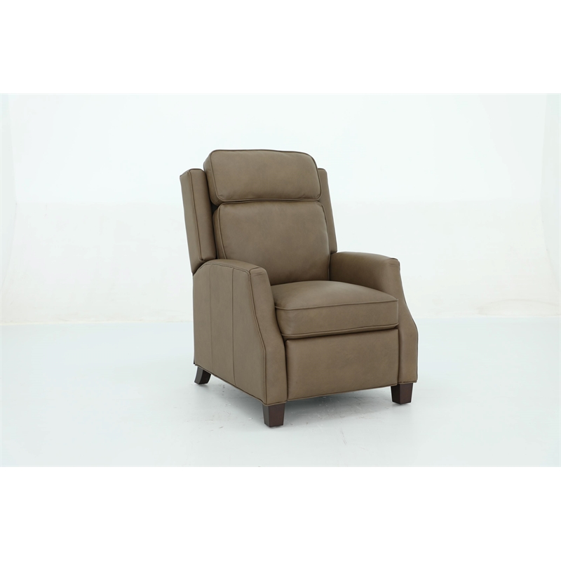Pemberly Row Premium Push Thru The Arms Recliner in Cashmere Taupe