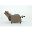 Pemberly Row Premium Push Thru The Arms Recliner in Cashmere Taupe