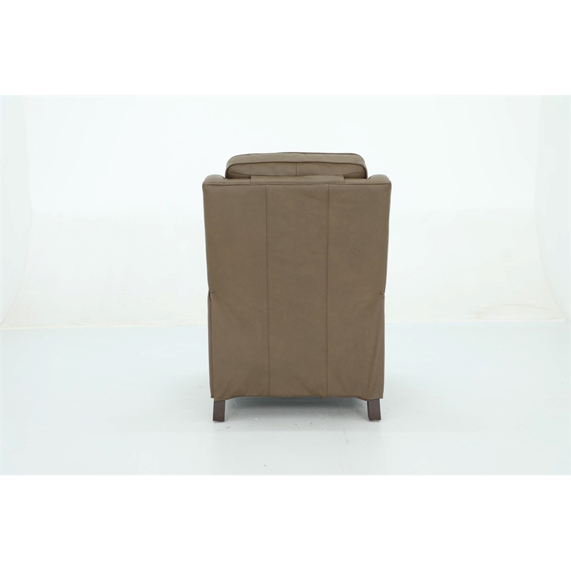 Pemberly Row Premium Push Thru The Arms Recliner in Cashmere Taupe