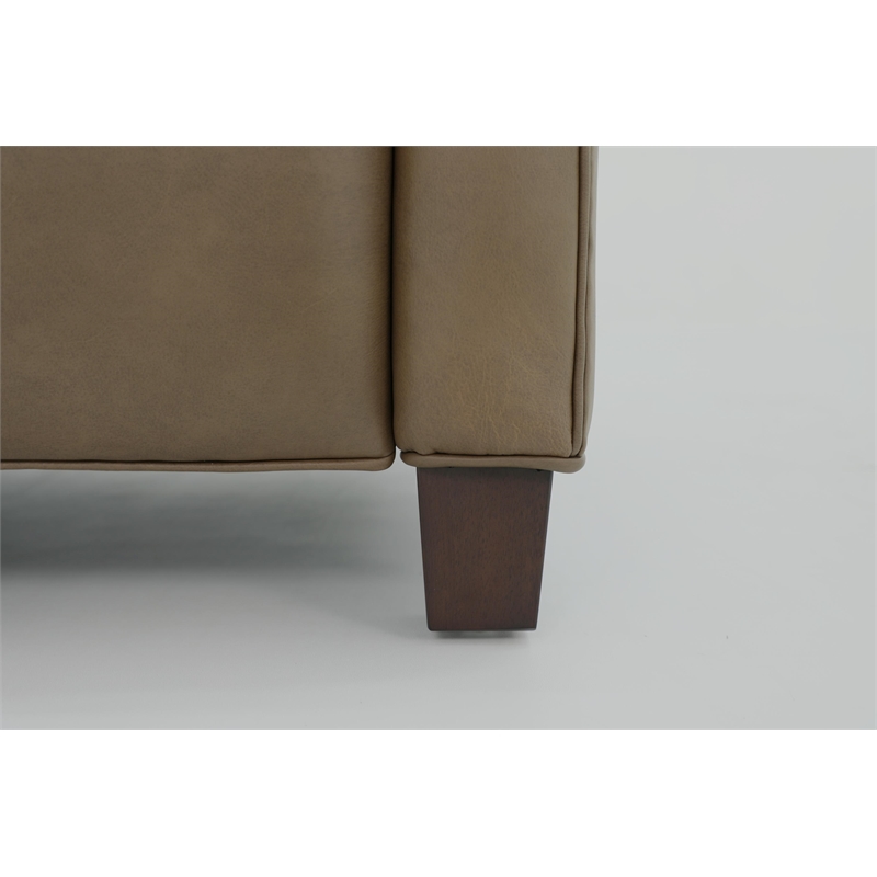 Pemberly Row Premium Push Thru The Arms Recliner in Cashmere Taupe