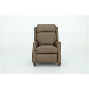 Pemberly Row Premium Push Thru The Arms Recliner in Cashmere Taupe