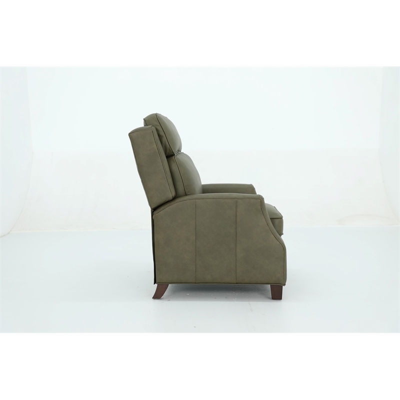 Pemberly Row Premium Push Thru The Arms Recliner in Oasis Olive