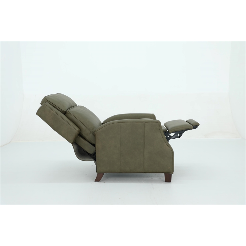 Pemberly Row Premium Push Thru The Arms Recliner in Oasis Olive