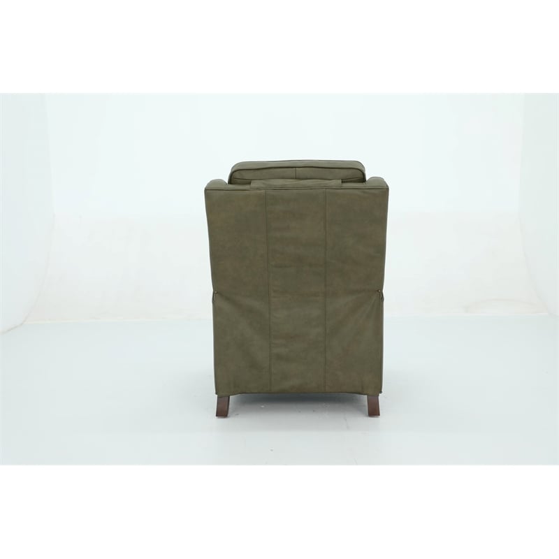 Pemberly Row Premium Push Thru The Arms Recliner in Oasis Olive