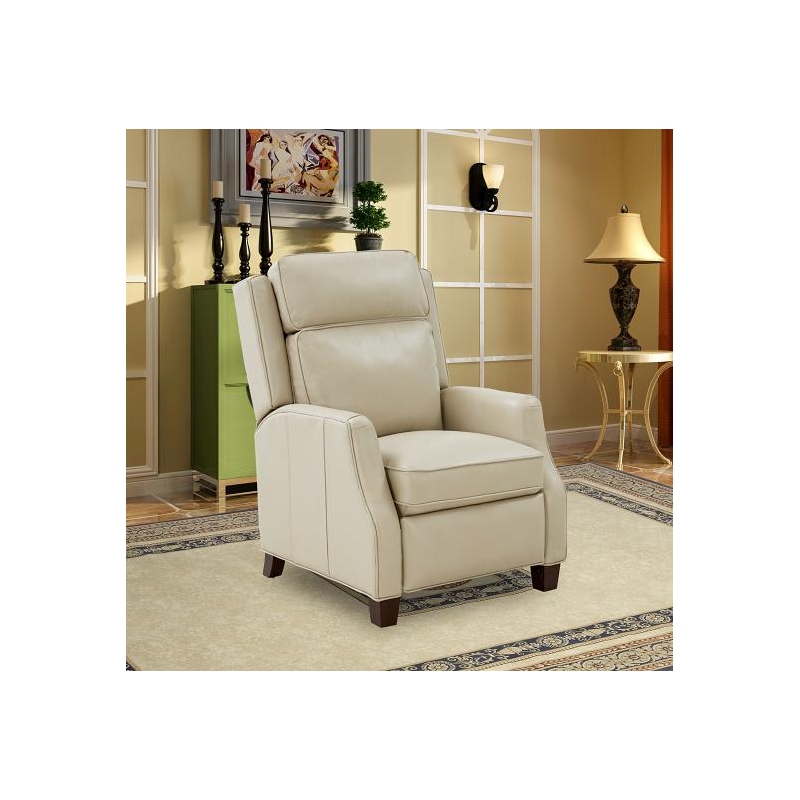 Pemberly Row Push Thru The Arms Recliner in Barone Parchment