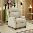 Pemberly Row Push Thru The Arms Recliner in Barone Parchment