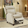 Pemberly Row Push Thru The Arms Recliner in Barone Parchment