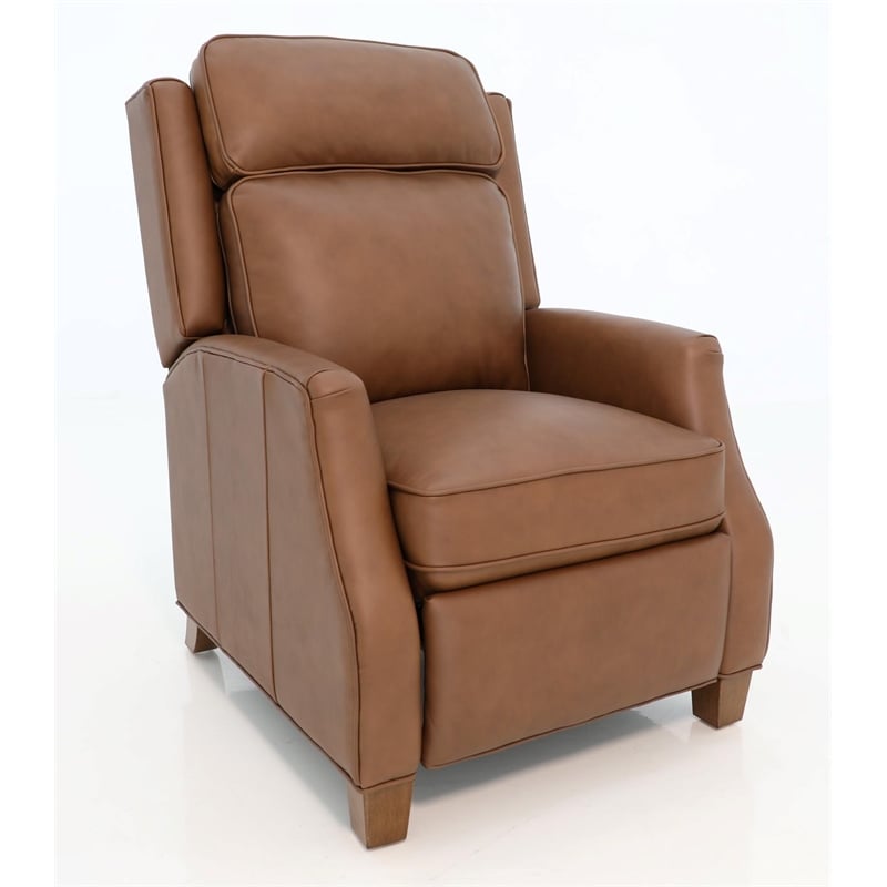 Pemberly Row Premium Push Thru The Arms Recliner in Dobbs Saddle
