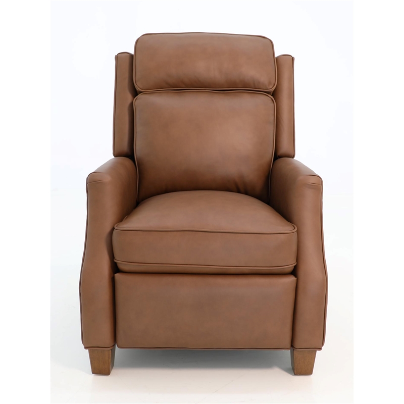 Pemberly Row Premium Push Thru The Arms Recliner in Dobbs Saddle