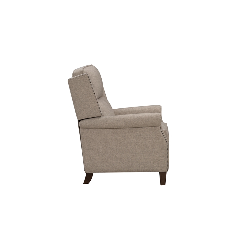 Pemberly Row Premium Push Thru The Arms Recliner in Linen Gray