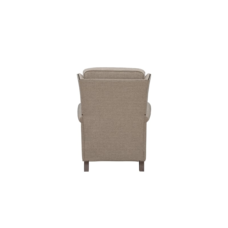 Pemberly Row Premium Push Thru The Arms Recliner in Linen Gray