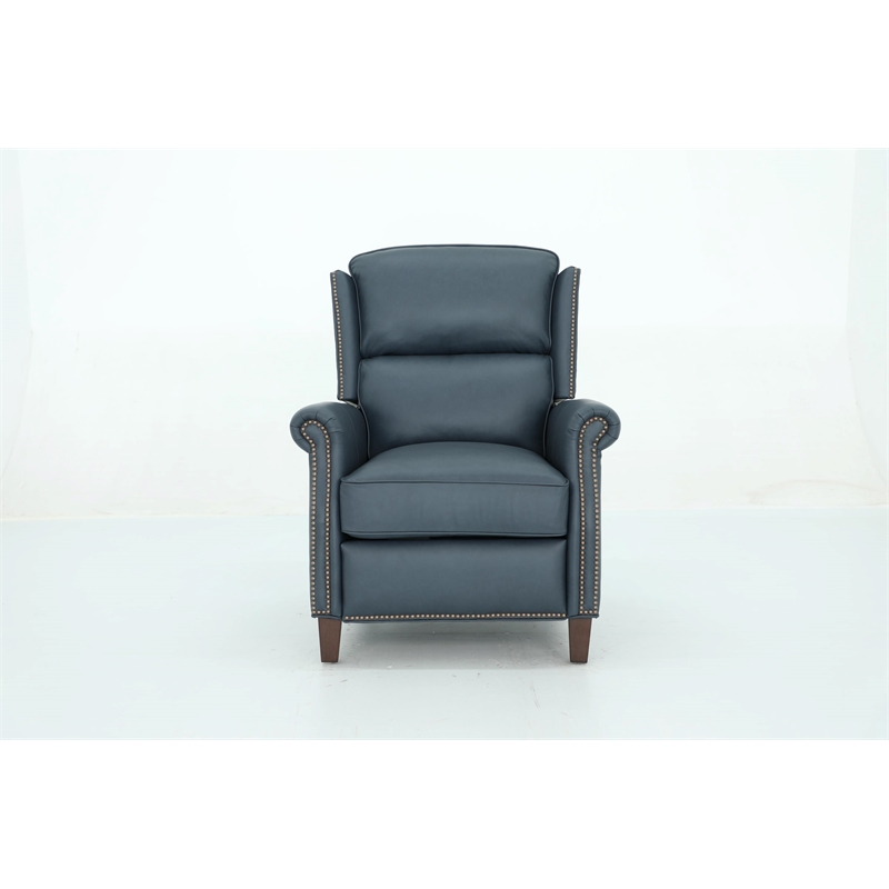 Pemberly Row Premium Push Thru The Arms Recliner in Santa Fe Ocean