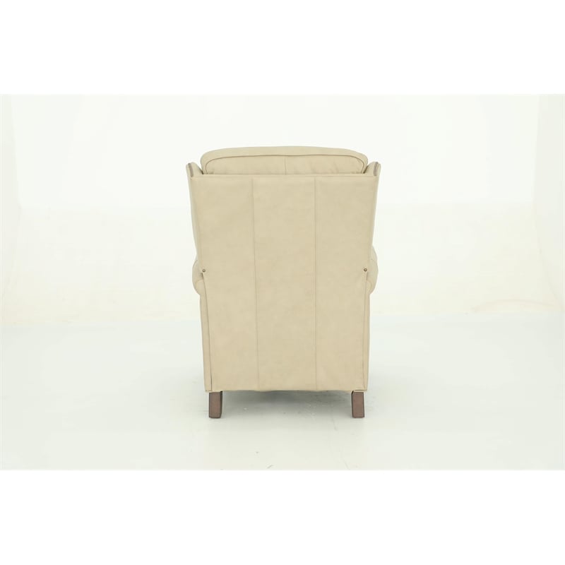 Pemberly Row Premium Push Thru The Arms Recliner in Cashmere Stone