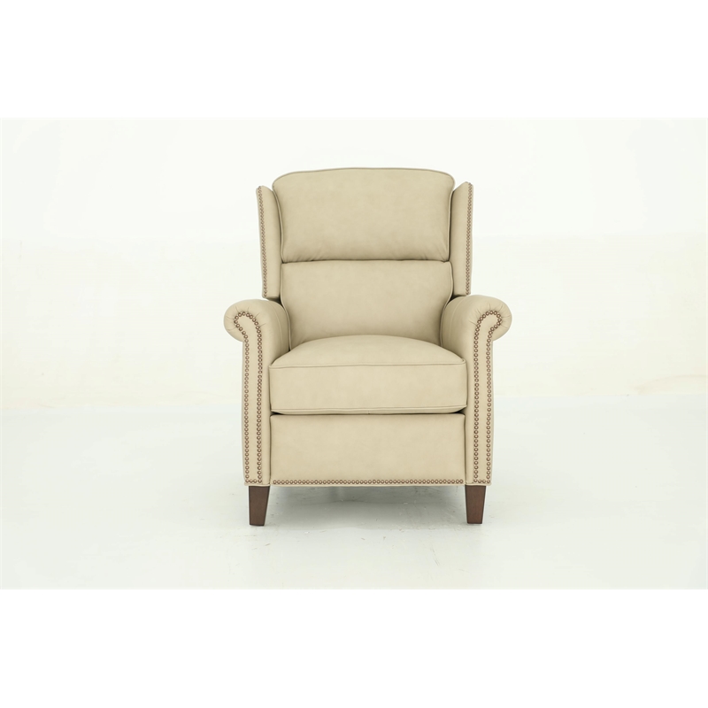 Pemberly Row Premium Push Thru The Arms Recliner in Cashmere Stone