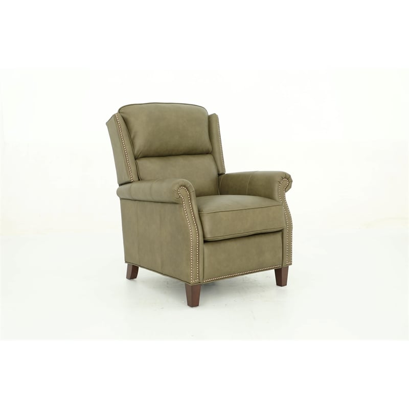 Pemberly Row Premium Push Thru The Arms Recliner in Oasis Olive
