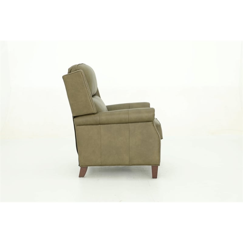 Pemberly Row Premium Push Thru The Arms Recliner in Oasis Olive
