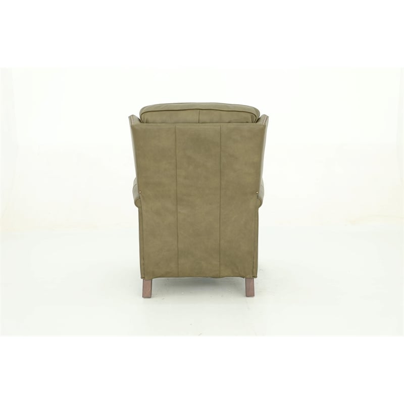 Pemberly Row Premium Push Thru The Arms Recliner in Oasis Olive