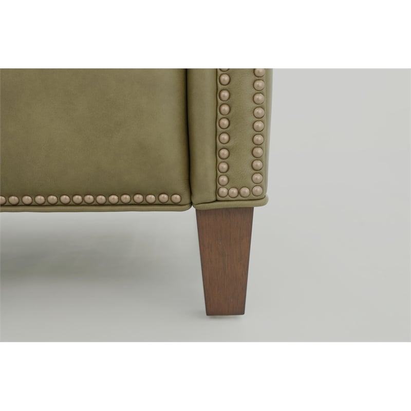 Pemberly Row Premium Push Thru The Arms Recliner in Oasis Olive