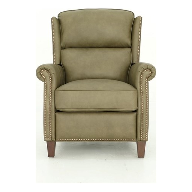 Pemberly Row Premium Push Thru The Arms Recliner in Oasis Olive