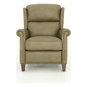 Pemberly Row Premium Push Thru The Arms Recliner in Oasis Olive