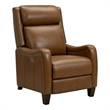 Pemberly Row Power Recliner with Power Head Rest in Elwood Saddle