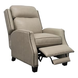 Pemberly Row Premium Push Thru The Arms Recliner in Shoreham Cream
