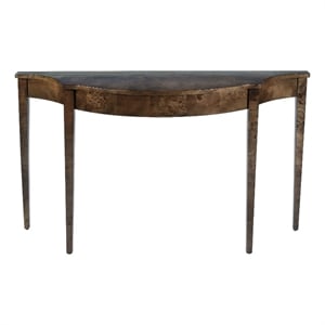 Pemberly Row 54&quot Demilune Traditional Console Table in Brown