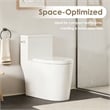 Pemberly Row Side-Flush Elongated One-Pc Ceramic Toilet with ADA Height in White