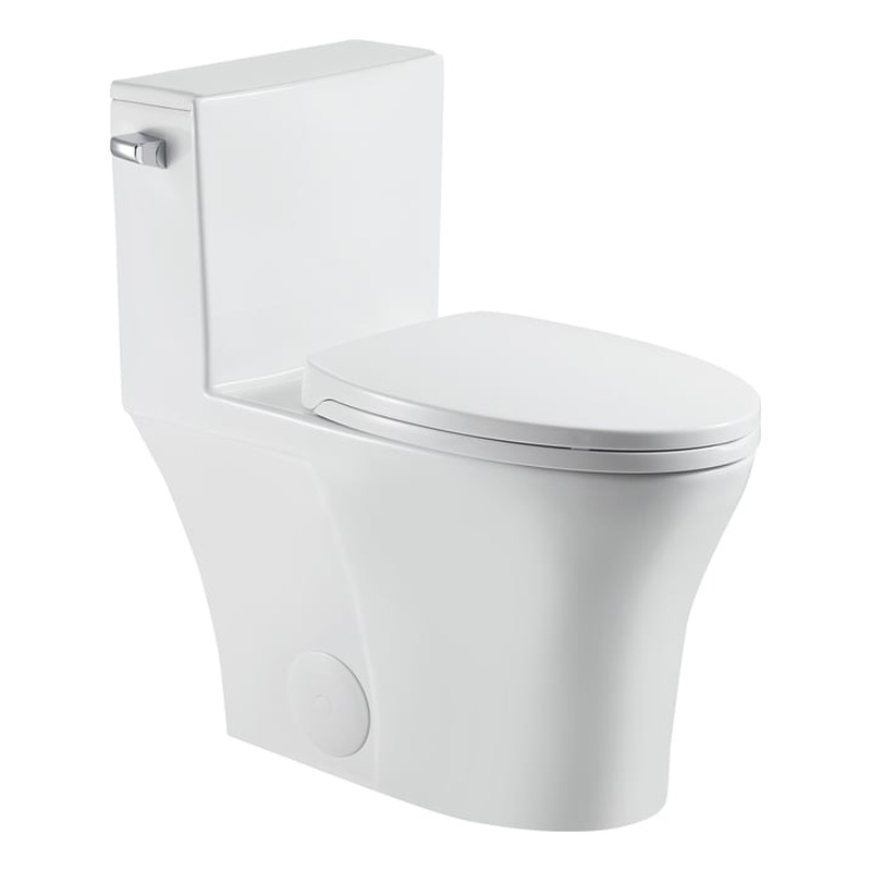 Pemberly Row Side-Flush Elongated One-Pc Ceramic Toilet with ADA Height in White
