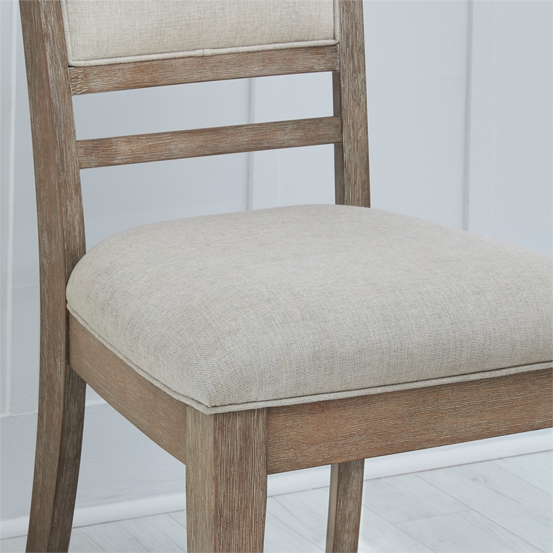 Pemberly Row Upholstered Upholstered Dining Chair in Mocha Set of 2