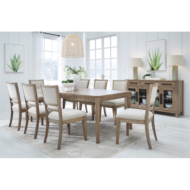 Pemberly Row Upholstered Upholstered Dining Chair in Mocha Set of 2