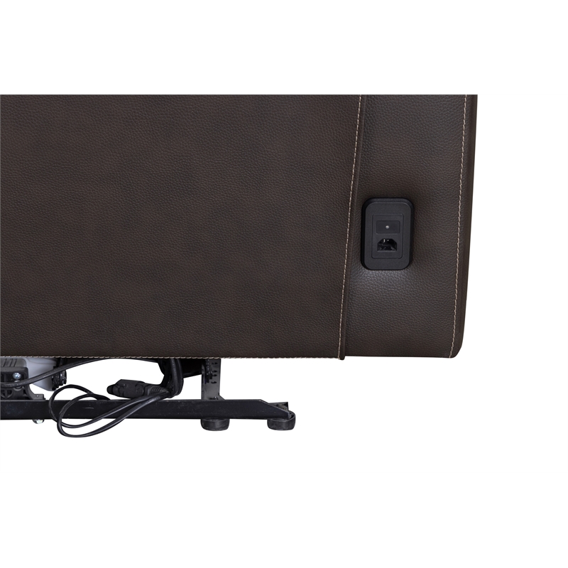 Pemberly Row Zero Gravity Power Recliner with Storage in Brown