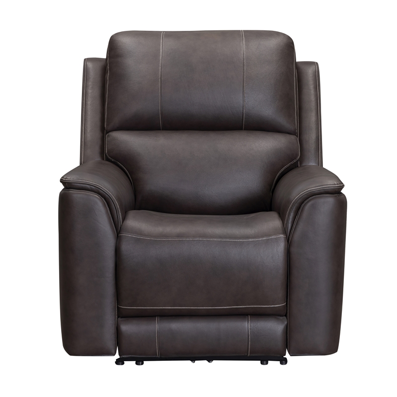 Pemberly Row Zero Gravity Power Recliner with Storage in Brown