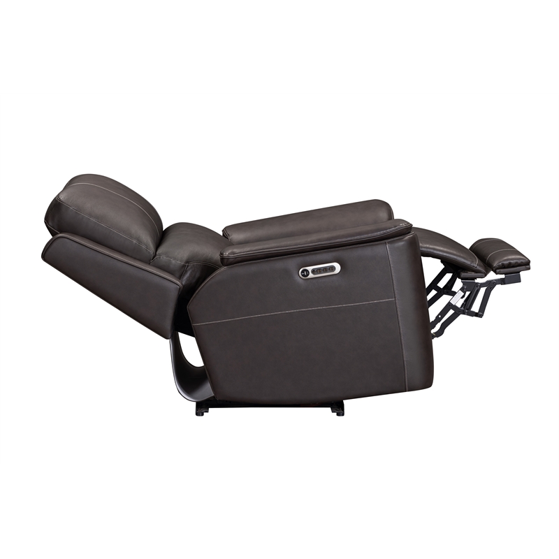 Pemberly Row Zero Gravity Power Recliner with Storage in Brown